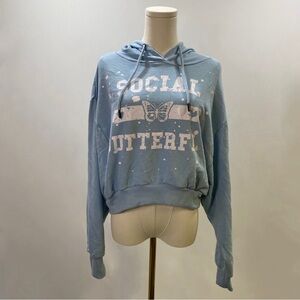 Blue Social Butterfly Hoodie